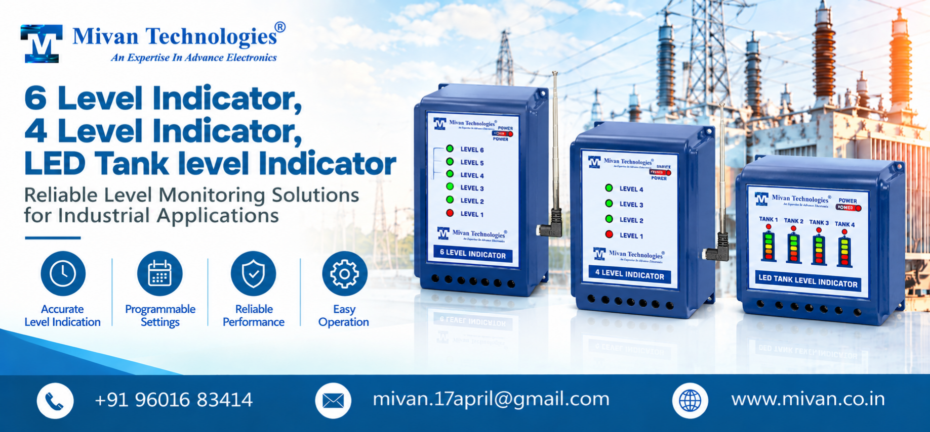 6 level Indicator, 4 level Indicator, LED Tank level Indicator