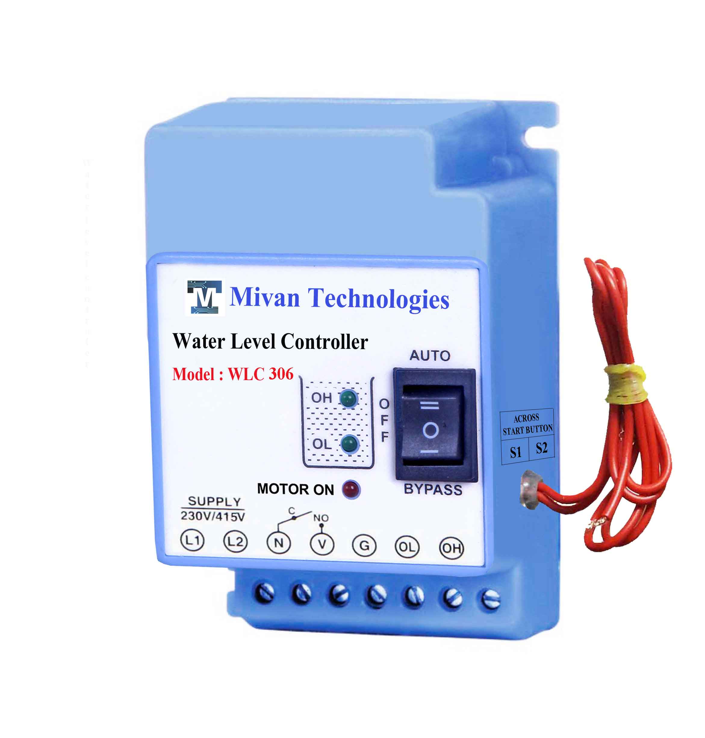 WLC 306 Water level controller for 3 phase motor and submersible pump with 3 sensor