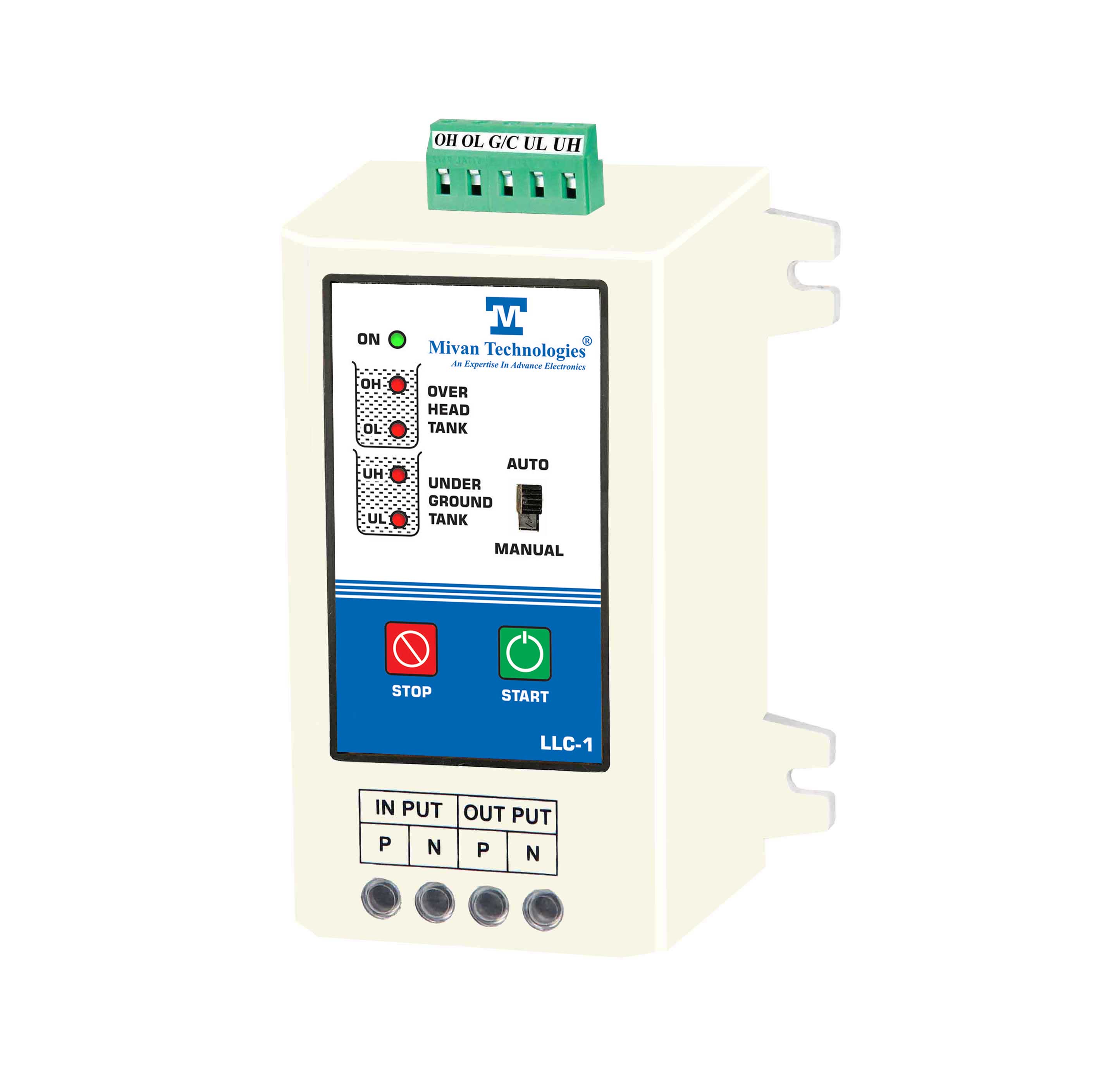 LLC 1 ABS Fully Automatic Water Level Controller and Indicators For Up and Down Tank With 6 Sensors Suitable For Motor Up to 5Hp Supply 230 VAC