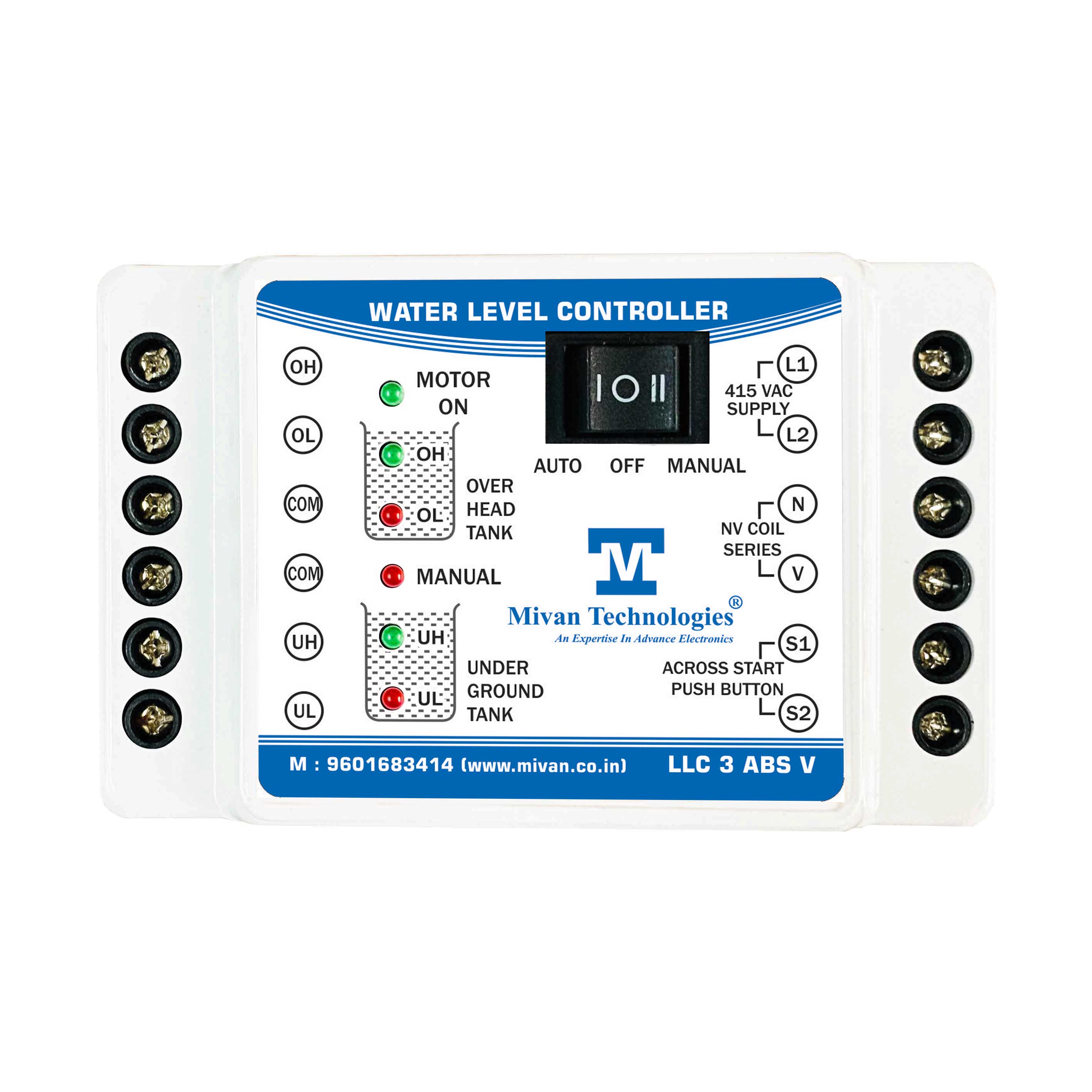 LLC 3 ABS three phase water level controller for 3 phase motor and submersible pump suitable for any 3 phase starter