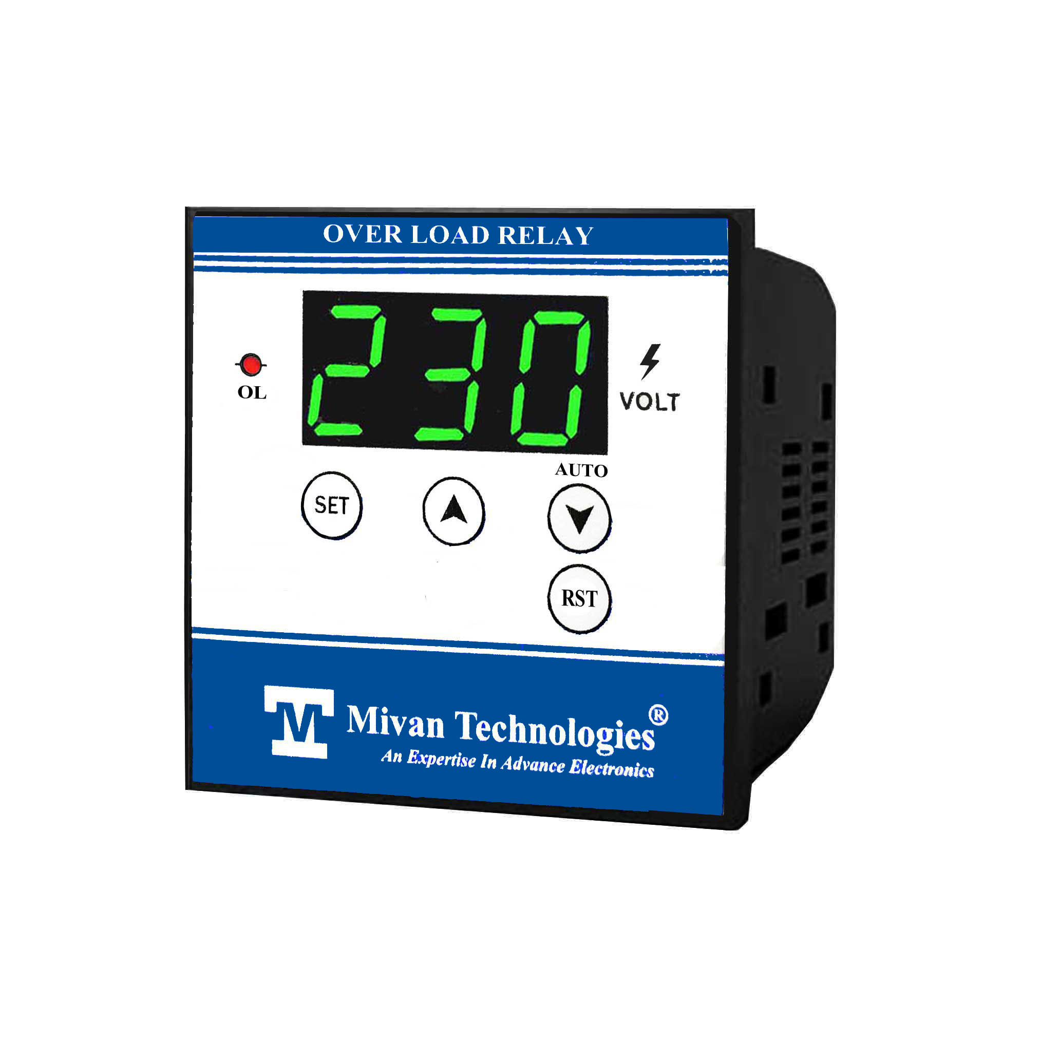 3 phase OLR to design any hp DOL starter Over load and dry run protection relay with high and low voltage protection with timer