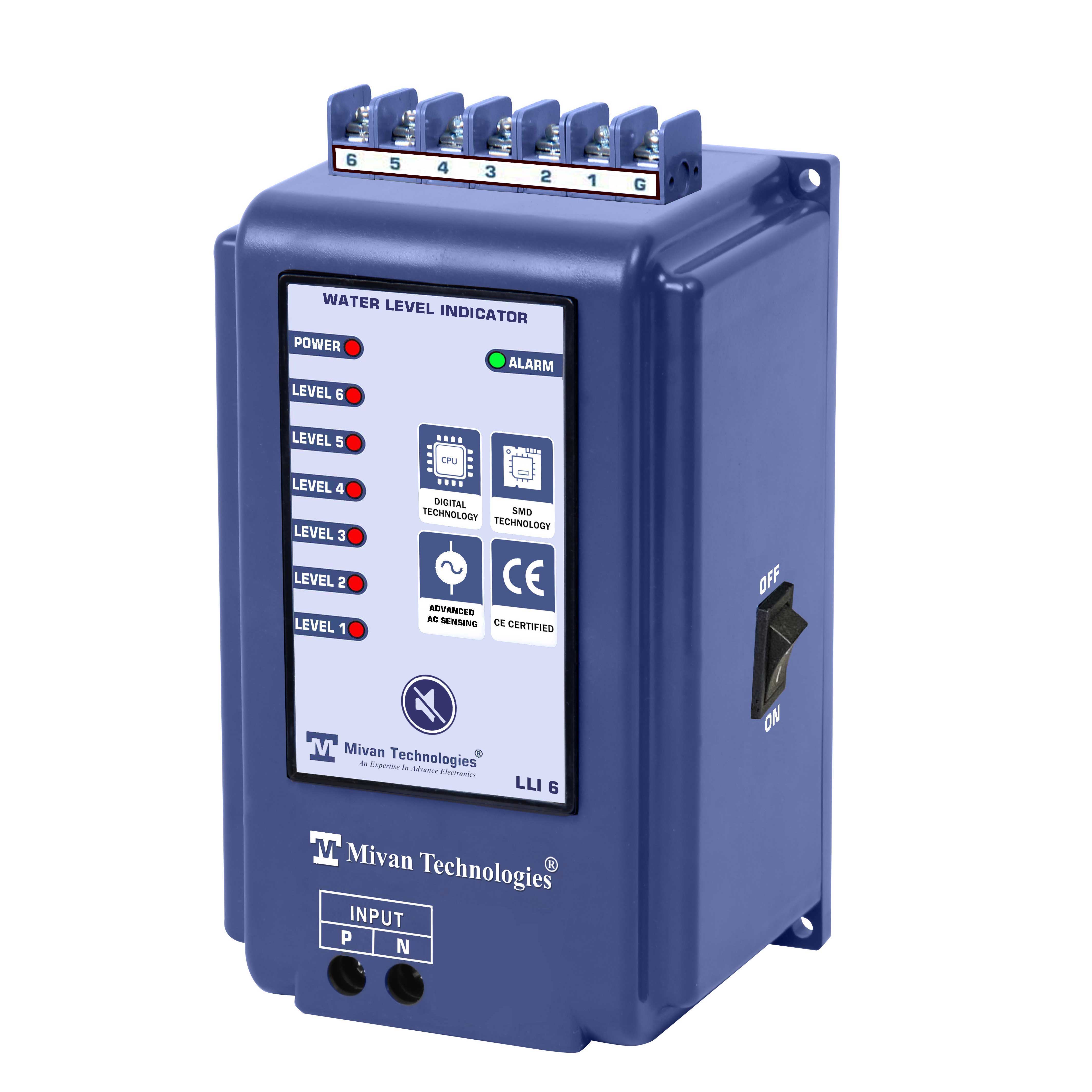 WLI 6 HD Water level indicator with 7 sensors indicate 6 different level of tank with buzzer